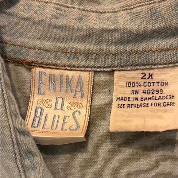 Erika Light Blue Knee-Length Denim Dress - Picture 2 of 3